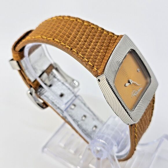 Roberto Cavalli 31MM Curvi Silver Tone Honey Leather Strap Women\'s‎ Watch main image 7